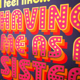 Birthday Card, Sister or Brother, Present Enough, with gold foil