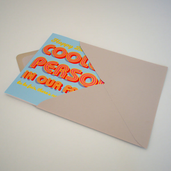 Birthday Card, Relative, Coolest Relative, No Competition, gold foil