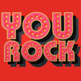 Valentine's Day Card, You Rock, text foiled in shiny gold