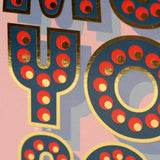 Mother's Day Card, Mum You Rock, text foiled in shiny gold