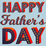 Father's Day Card, Gold Stars, text foiled in shiny gold