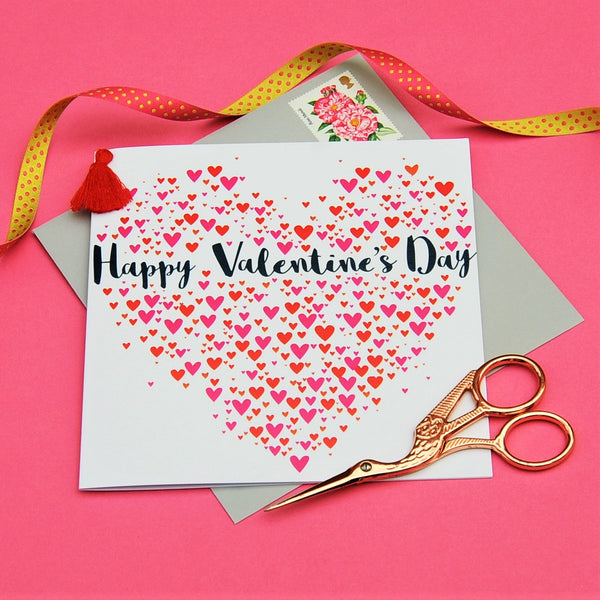 Valentine's Day Card, Bouquet, Embellished with a colourful tassel