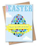Easter Card, Dotty Easter Egg, May your days be filled with chocolate