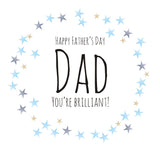Father's Day Card, Blue Stars, Happy Father's Day Dad, You're Brilliant