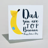 Father's Day Greeting Card, Top Banana Dad, Embellished with a colourful tassel