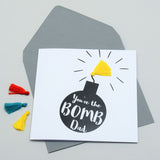 Father's Day Greeting Card, You're the Bomb Dad! Embellished with a tassel