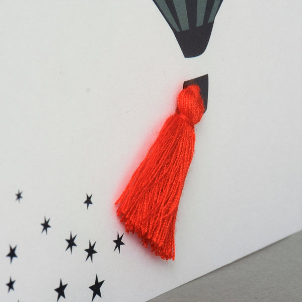 Father's Day Grandpa Card, Hot air Balloon, Tassel Embellished