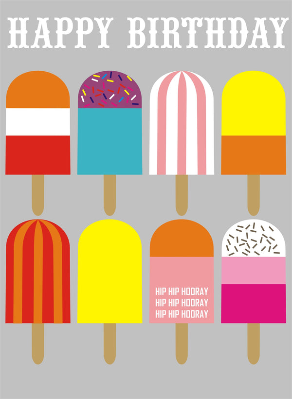 Birthday Card, Ice Lollies, Happy Birthday