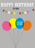 Birthday Card, Balloons, Happy Birthday To You!