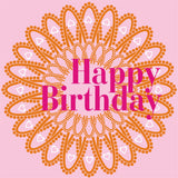 Birthday Card, Orange Lace, Happy Birthday