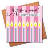 Birthday Card, Candles, Make a Wish! Happy Birthday