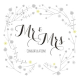 Wedding Card, Flowers, Mr & Mrs