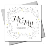 Wedding Card, Flowers, Mr & Mrs