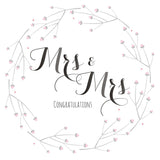 Wedding Card, Flowers, Mrs & Mrs