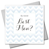 Wedding Card, Blue Stripes, Will you be my Best Man?