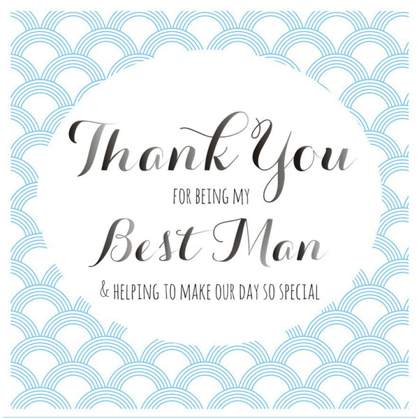 Wedding Card, Blue Circles, Thank you for being my Best Man