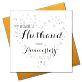 Wedding Card, Heart, Wonderful Husband Anniversary