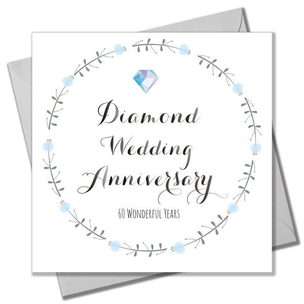 Wedding Card, Flowers, Diamond Wedding Anniversary