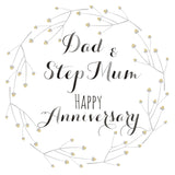Wedding Card, Flowers, Dad and Step Mum Happy Anniversary