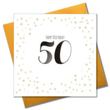 Birthday Card, Gold Stars, Happy Birthday 50