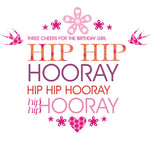 Birthday Card, Pink Heart, three cheers for the birthday girl!