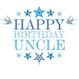Birthday Card, Blue Stars, Happy Birthday Uncle