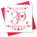 Birthday Card, Pink Age 30, Happy 30th Birthday