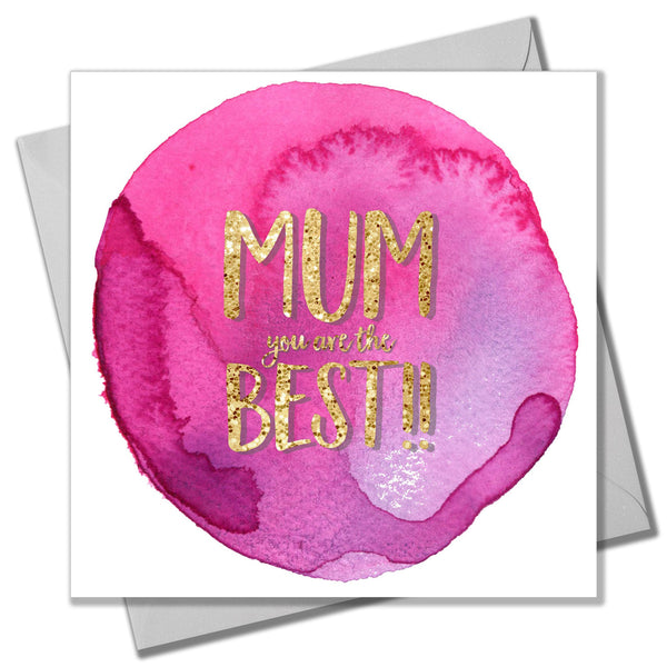 Mother's Day Card, Pink Circle, Mum you are the best