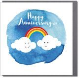 Wedding Card, Clouds and Rainbow, Happy Anniversary