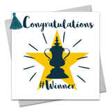 Congratulations Card, #Winner, Embellished with a colourful tassel