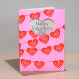 Valentine's Day Card, Heart Flags, See through acetate window