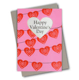 Valentine's Day Card, Heart Flags, See through acetate window