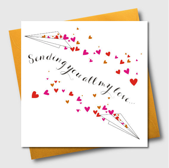 Valentine's Day Card, Trail of hearts, Sending you all my Love