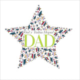 Welsh Father's Day Card, Sul y Tadau Hapus, Dad, Star, With Love on Father's Day
