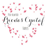 Welsh Wedding Card, Heart, First Wedding Anniversary