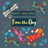 Christmas Card, From the Dog, text foiled in shiny gold