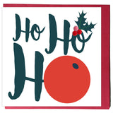 Christmas Card, Berries, Ho Ho Ho, Embellished with colourful pompoms