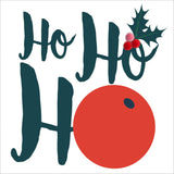 Christmas Card, Berries, Ho Ho Ho, Embellished with colourful pompoms