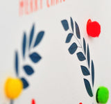 Christmas Card, Robin, Merry Christmas Mum, Embellished with colourful pompoms