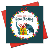 Christmas Card, Bauble, From the Dog, Embellished with colourful pompoms