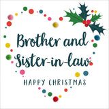 Christmas Card, Dotty Heart, Brother and Sister-in-law Pompom Embellished