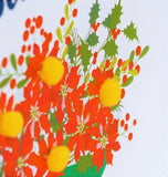 Christmas Card, Christmas bouquet , Christmas Wishes, Pompom Embellished