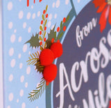 Christmas Card, Christmas globe, From across the miles, Pompom Embellished