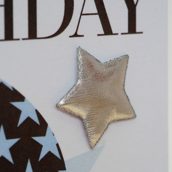 Birthday Card, Age 18 Boy, Happy 18th Birthday, Embellished with a padded star