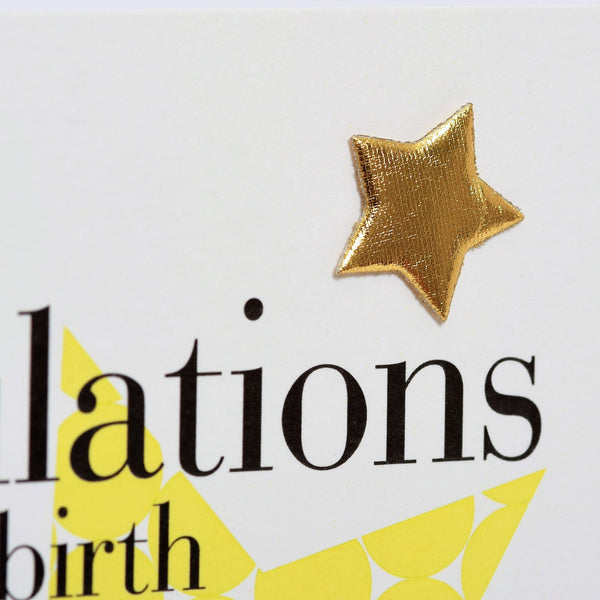 Congratulations on the birth of your Twins, Embellished with a shiny padded star