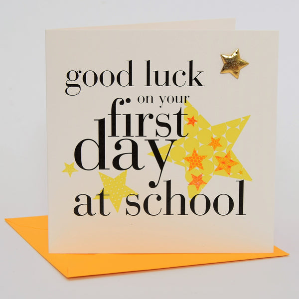 Good Luck Card, 1st Day of School, padded star embellished