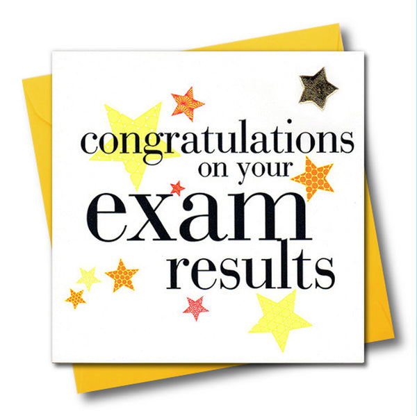 Congratulations Card, exam results, Embellished with a padded star