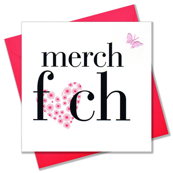 Welsh Baby Girl Card, Merch Fach, Pink Butterflies, fabric butterfly embellished