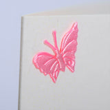 Welsh Auntie Birthday Card, Penblwydd Hapus Anti, fabric butterfly embellished