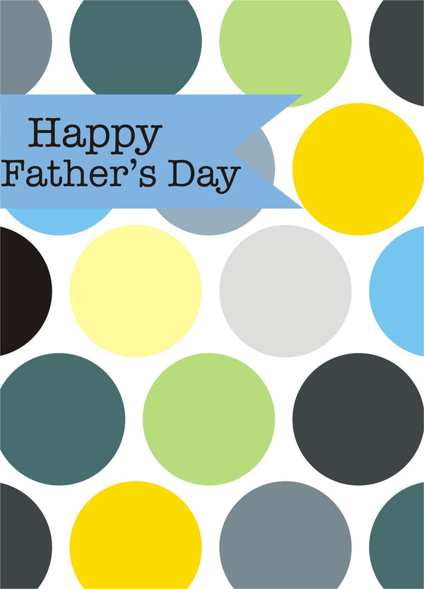 Father's Day Card, Colourful Dots, See through acetate window
